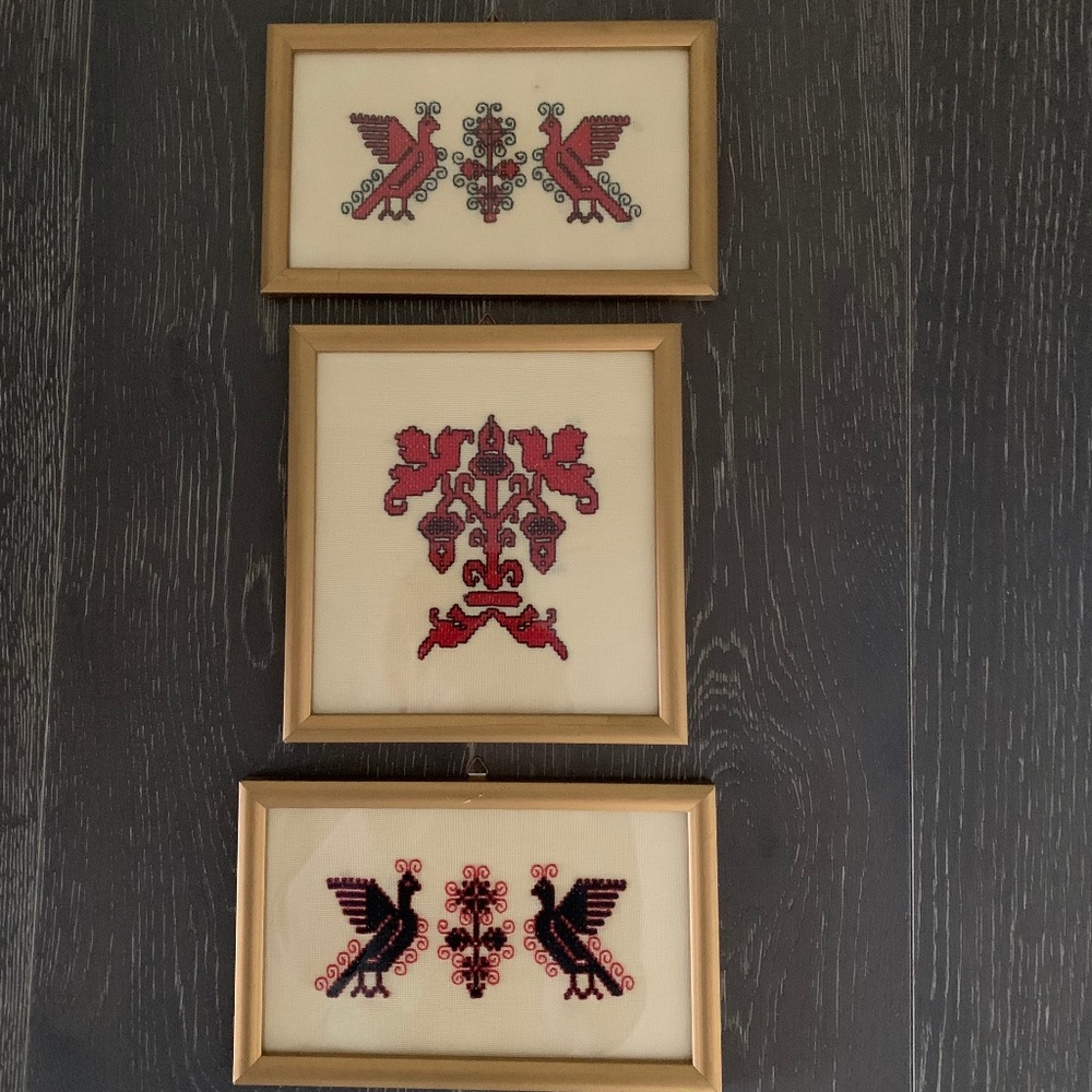 Needlepoint Pictures Set of 3